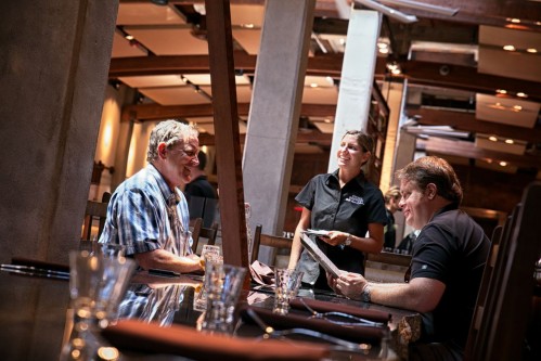 Diners people sitting at a table