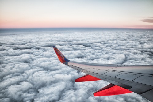 GABF-day-1-2 Wing of southwest airplane from the sky