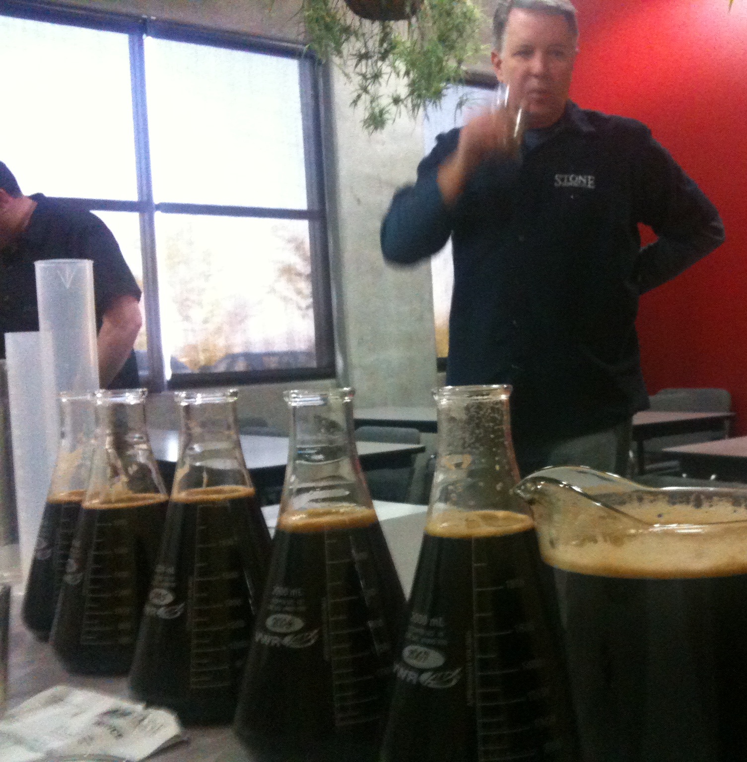 blendo tasting Stone President & Co-Founder Steve Wagner beging the daunting tasting process
