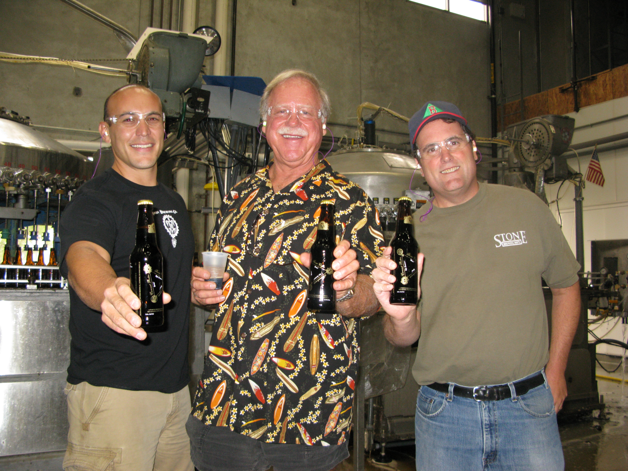 The 3 Masterminds The masterminds behnd the beer (from left to right): Garrett Marrero from Maui Brewing Co., Homebrewer Ken Schmidt, and Stone Head Brewer Mitch Steele
